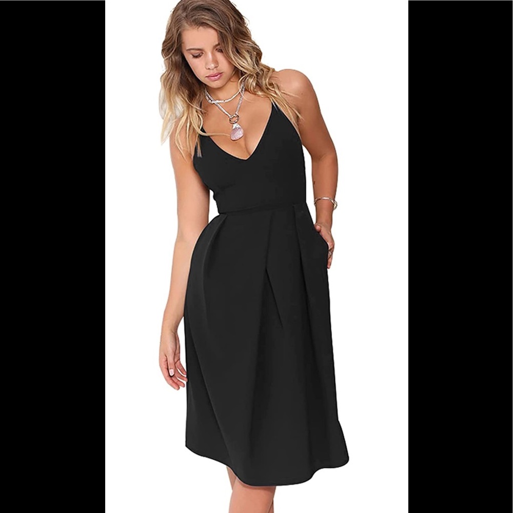 LBD Little Black Dress Spaghetti Strap - Black, S